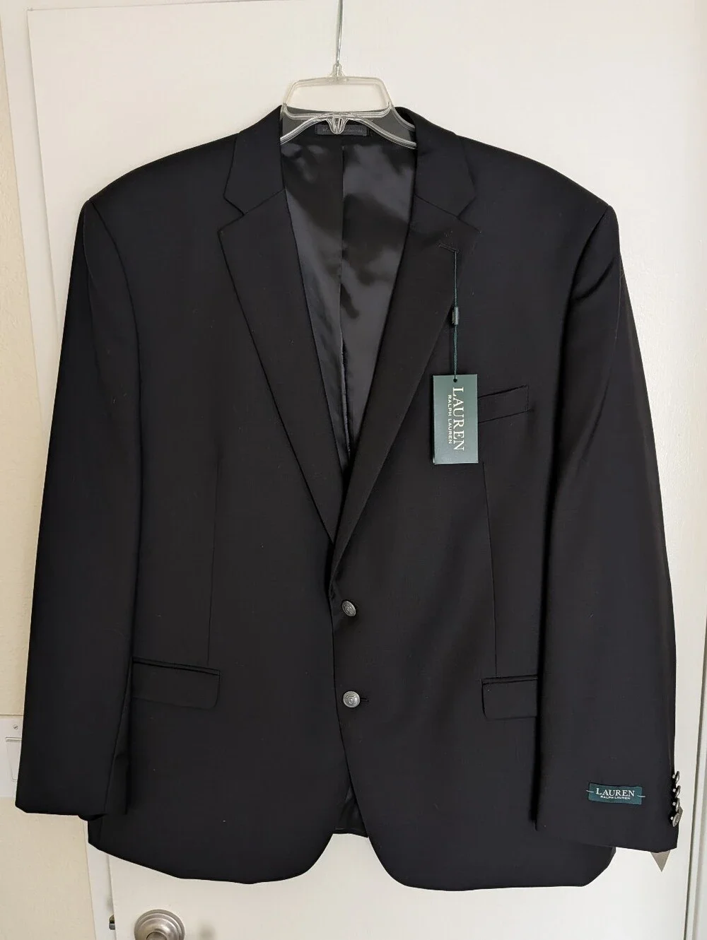 Lauren Ralph Lauren Black Men's Two-Button Sport Coat Blazer 50L Lewis Ultraflex